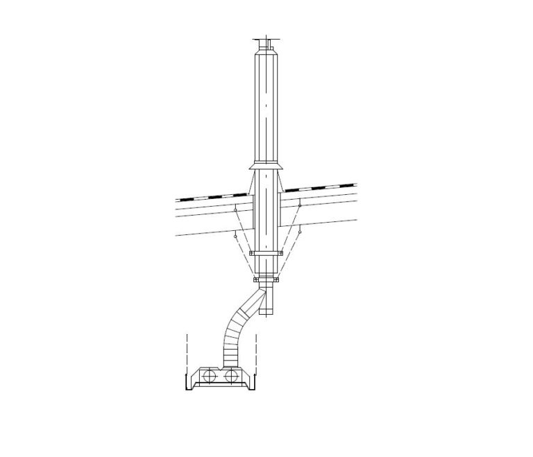 Vertikální odvod spalin plynového kotle nad střechu