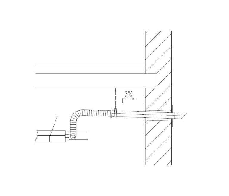 Horizontální přívod spalovacího vzduchu skrz obvodovou stěnu