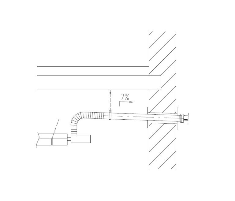 Horizontální odvod spalin plynového kotle skrz obvodovou stěnu