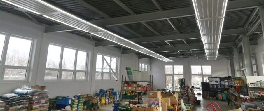 vytápění prodejny sálavými panely Kotrbatý KSP to go v zahradním centru